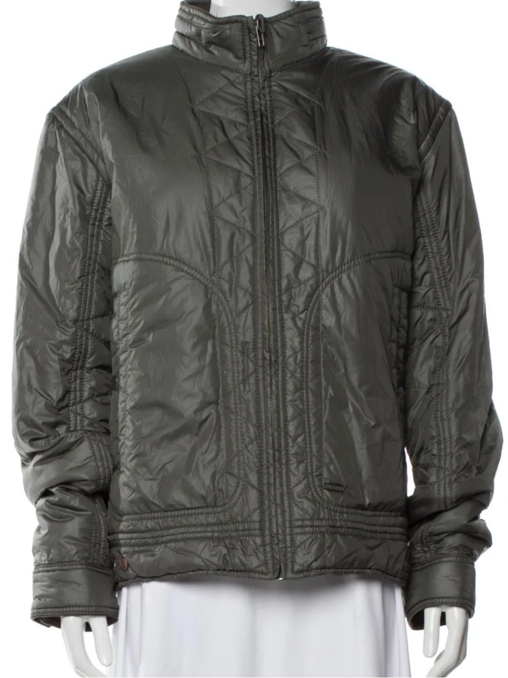 Diesel Quilted Lightweight Utility Moto Jacket - Olive Green Women’s XXL